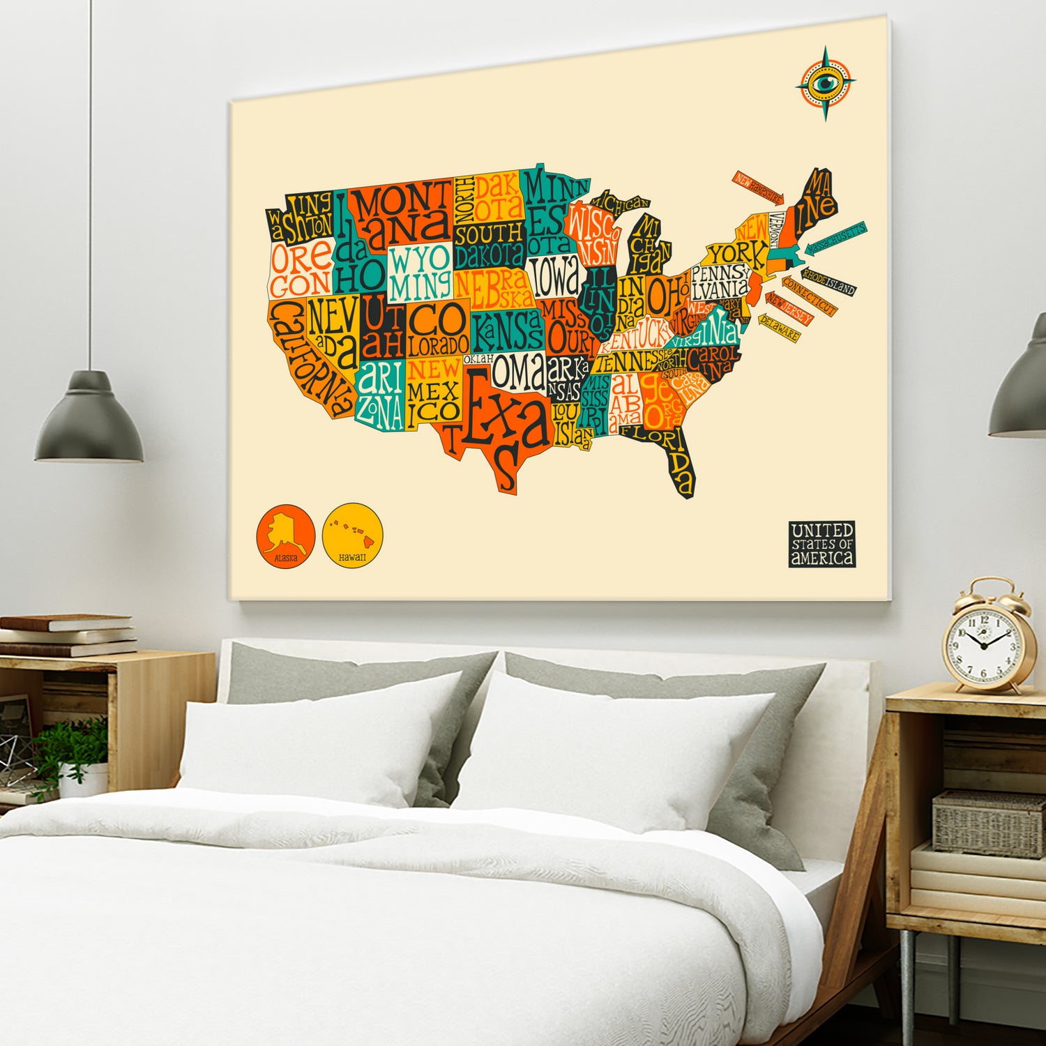 United States Map by Jazzberry Blue on GIANT ART - white vector illustration