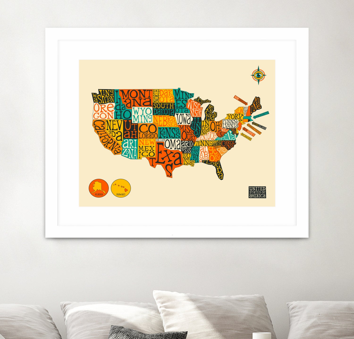 United States Map by Jazzberry Blue on GIANT ART - white vector illustration