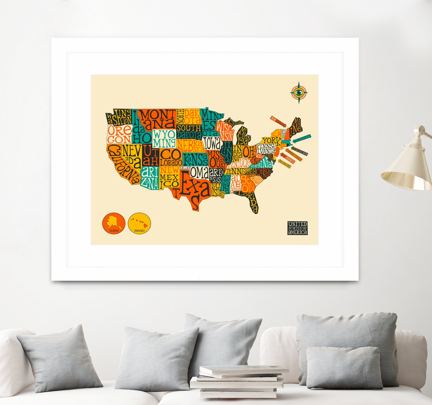 United States Map by Jazzberry Blue on GIANT ART - white vector illustration