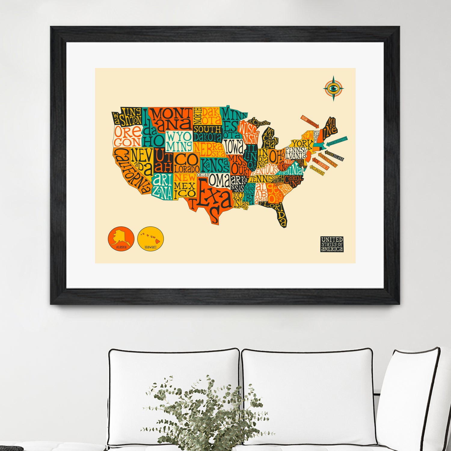 United States Map by Jazzberry Blue on GIANT ART - white vector illustration