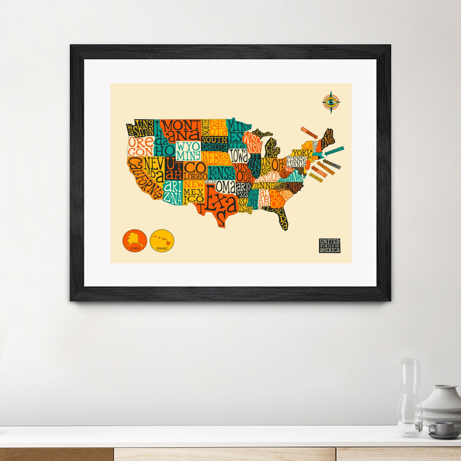 United States Map by Jazzberry Blue on GIANT ART - white vector illustration