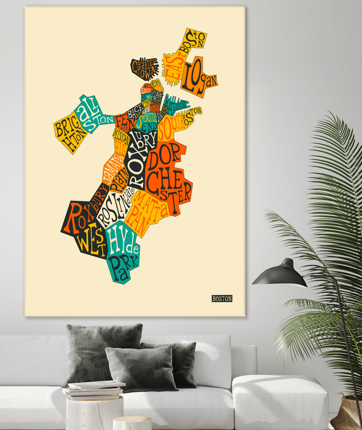 Boston Neighborhoods by Jazzberry Blue on GIANT ART - red vector illustration