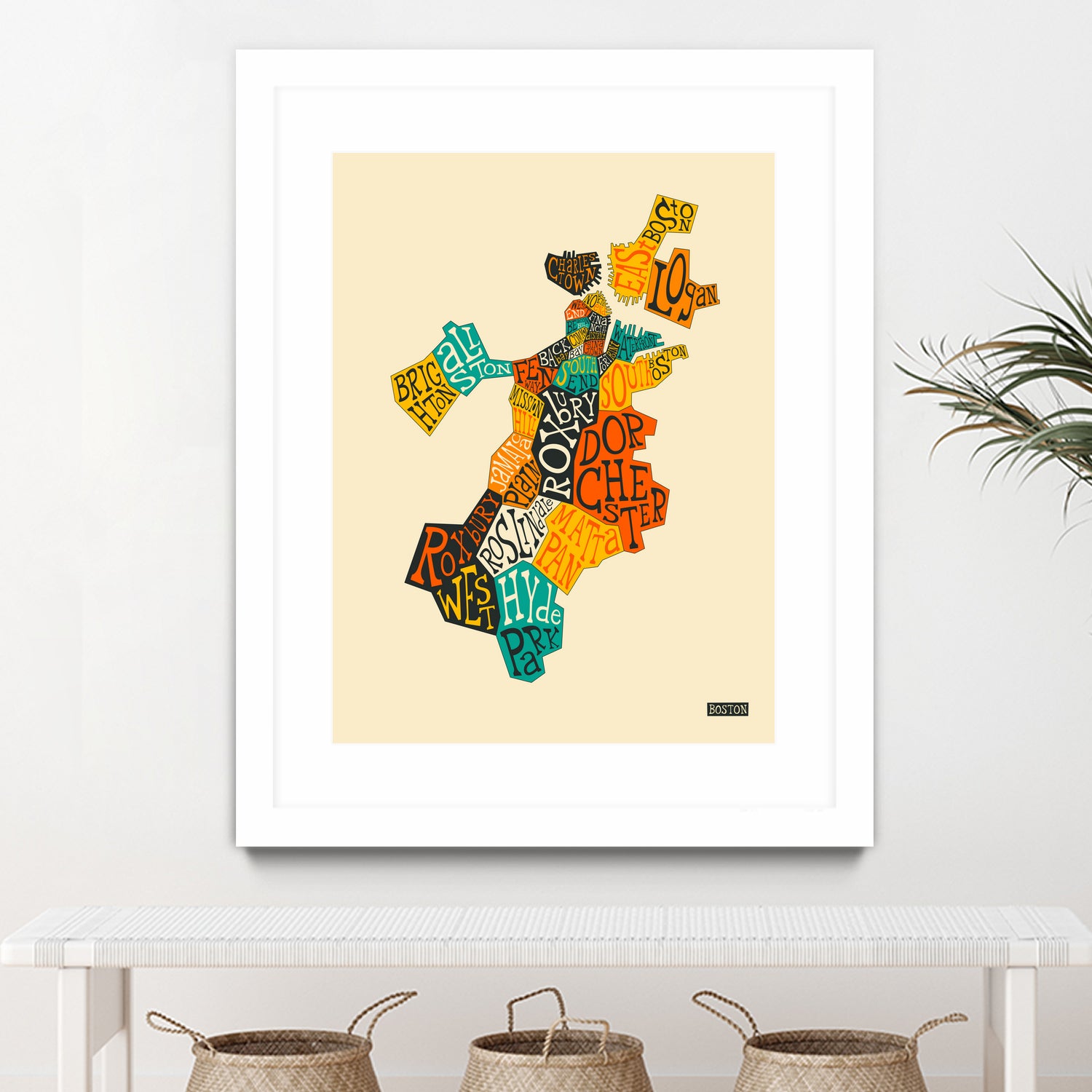 Boston Neighborhoods by Jazzberry Blue on GIANT ART - red vector illustration