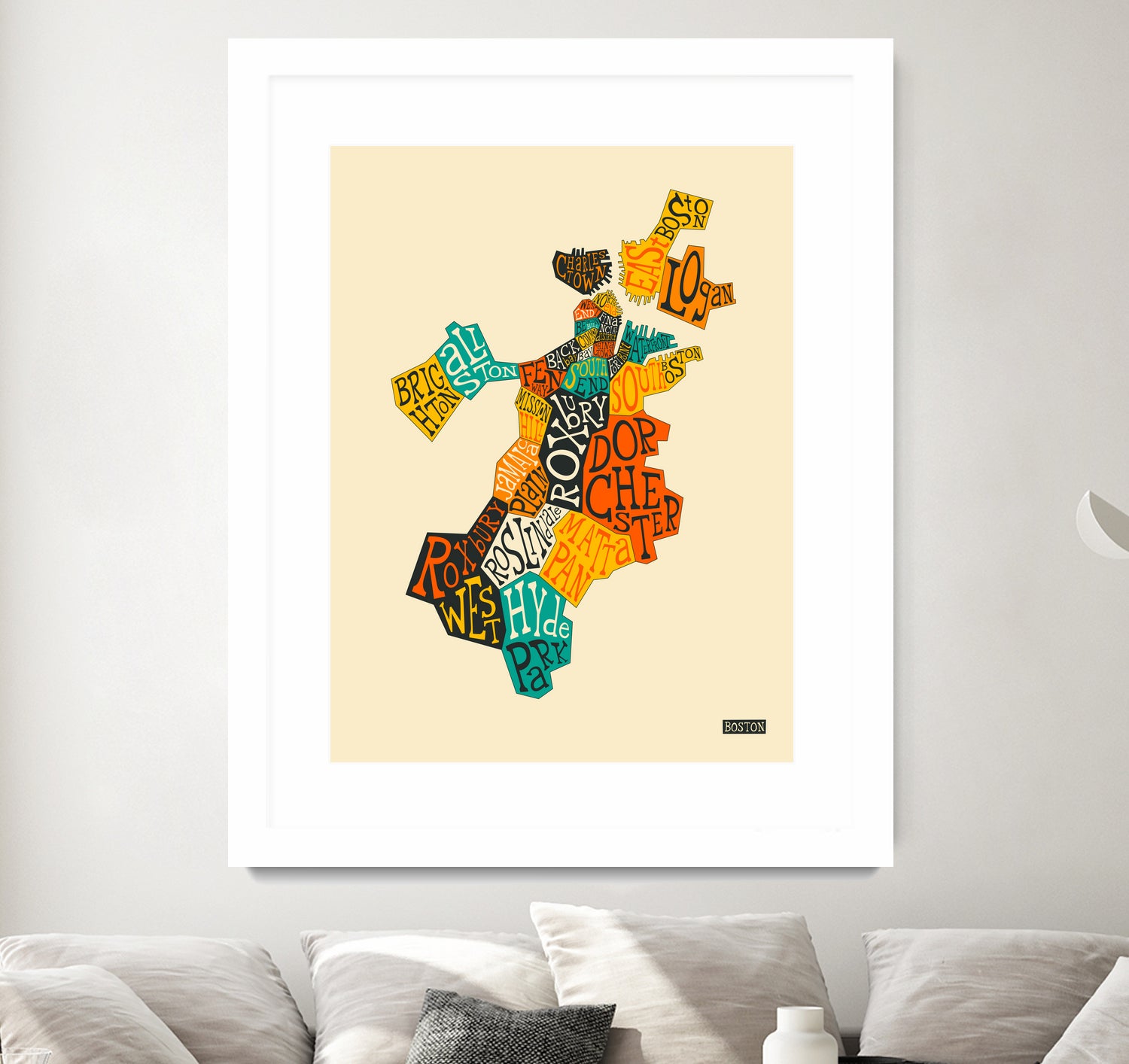 Boston Neighborhoods by Jazzberry Blue on GIANT ART - red vector illustration