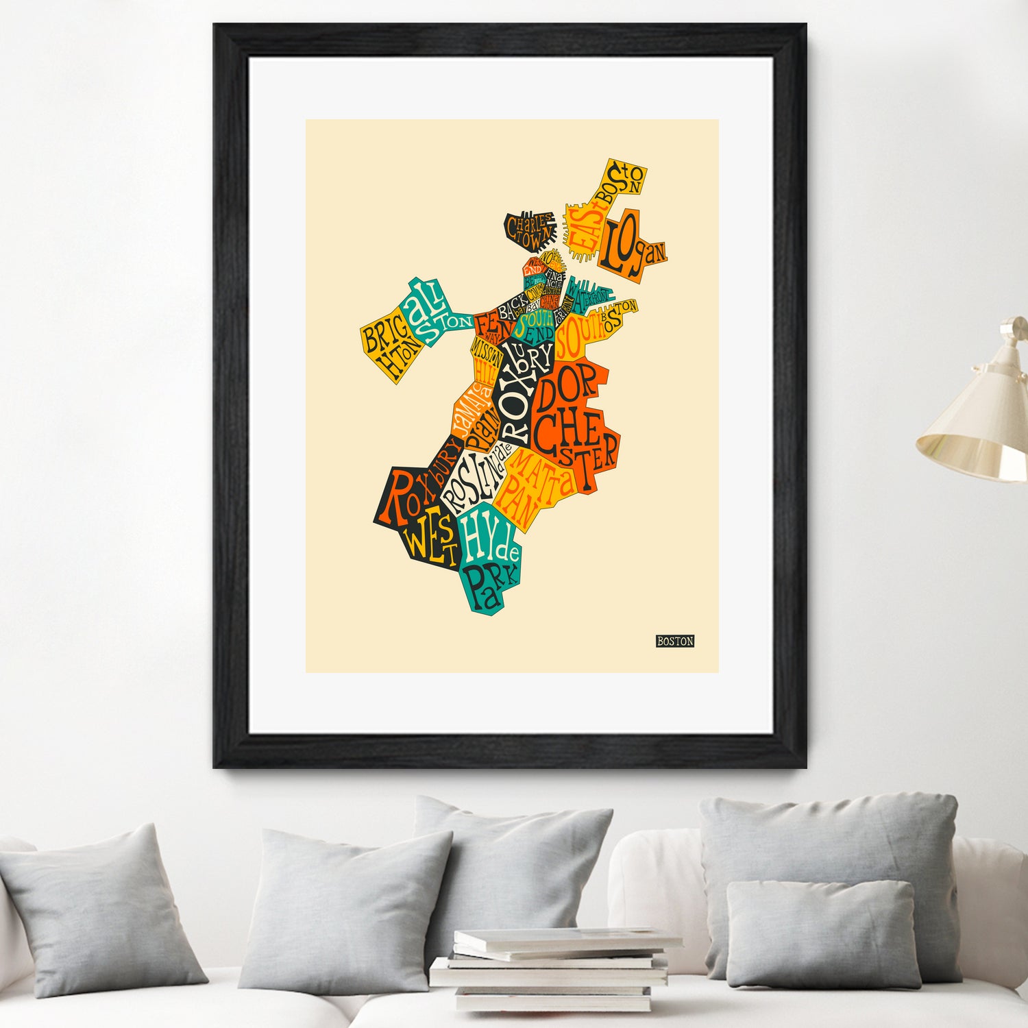 Boston Neighborhoods by Jazzberry Blue on GIANT ART - red vector illustration