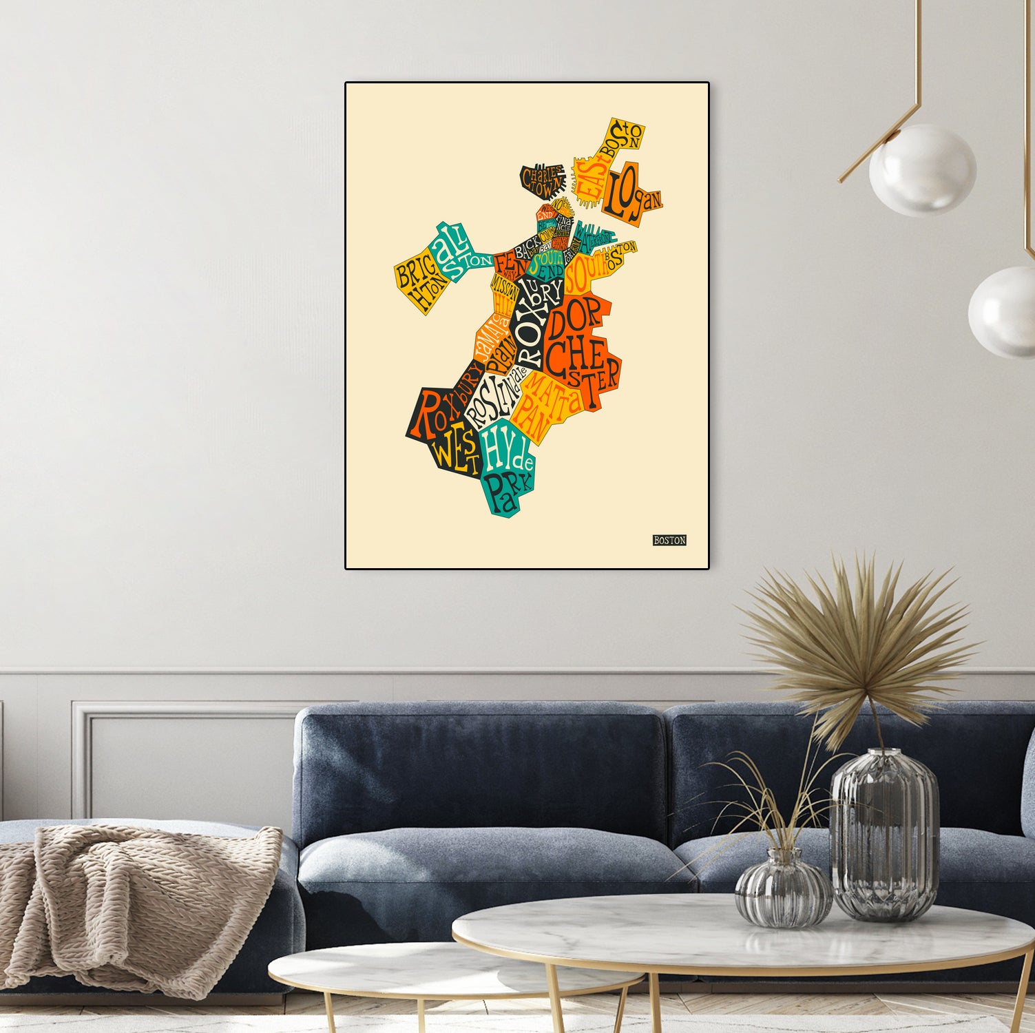 Boston Neighborhoods by Jazzberry Blue on GIANT ART - red vector illustration