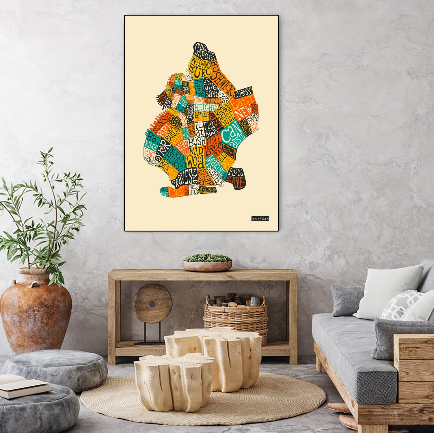 Brooklyn Neighborhoods by Jazzberry Blue on GIANT ART - white vector illustration