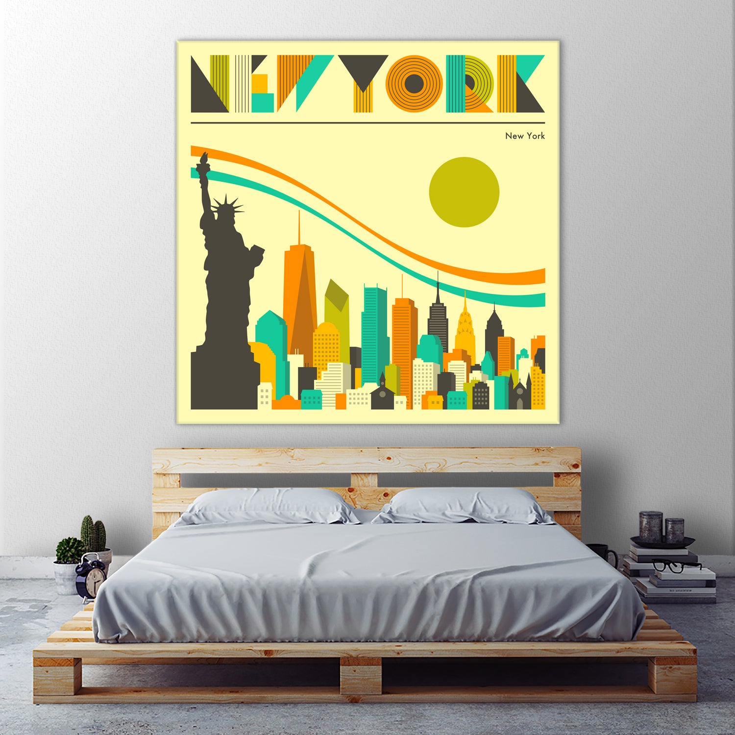 New York Skyline by Jazzberry Blue on GIANT ART - orange vector illustration