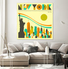 New York Skyline by Jazzberry Blue on GIANT ART - orange vector illustration