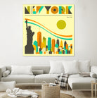 New York Skyline by Jazzberry Blue on GIANT ART - orange vector illustration