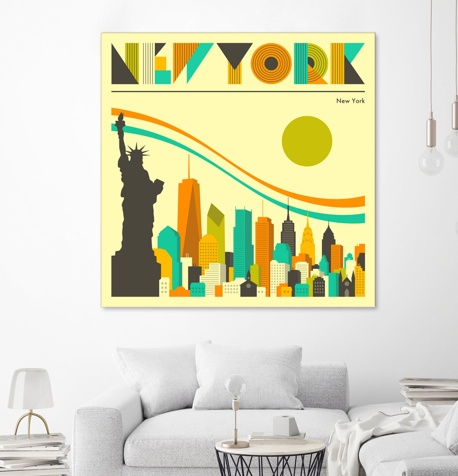 New York Skyline by Jazzberry Blue on GIANT ART - orange vector illustration