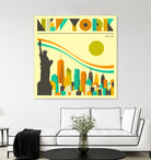 New York Skyline by Jazzberry Blue on GIANT ART - orange vector illustration