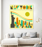 New York Skyline by Jazzberry Blue on GIANT ART - orange vector illustration