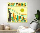 New York Skyline by Jazzberry Blue on GIANT ART - orange vector illustration