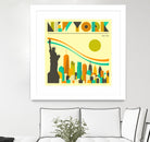 New York Skyline by Jazzberry Blue on GIANT ART - orange vector illustration