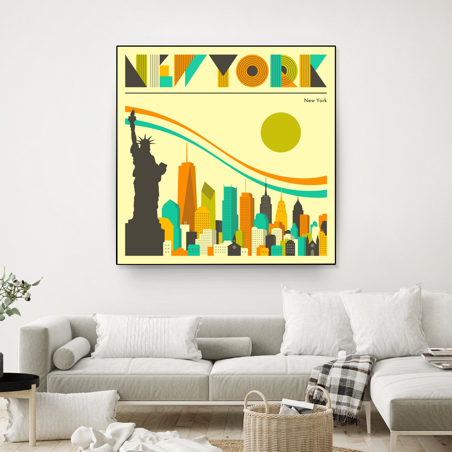 New York Skyline by Jazzberry Blue on GIANT ART - orange vector illustration