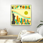 New York Skyline by Jazzberry Blue on GIANT ART - orange vector illustration