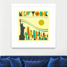 New York Skyline by Jazzberry Blue on GIANT ART - orange vector illustration