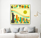 New York Skyline by Jazzberry Blue on GIANT ART - orange vector illustration