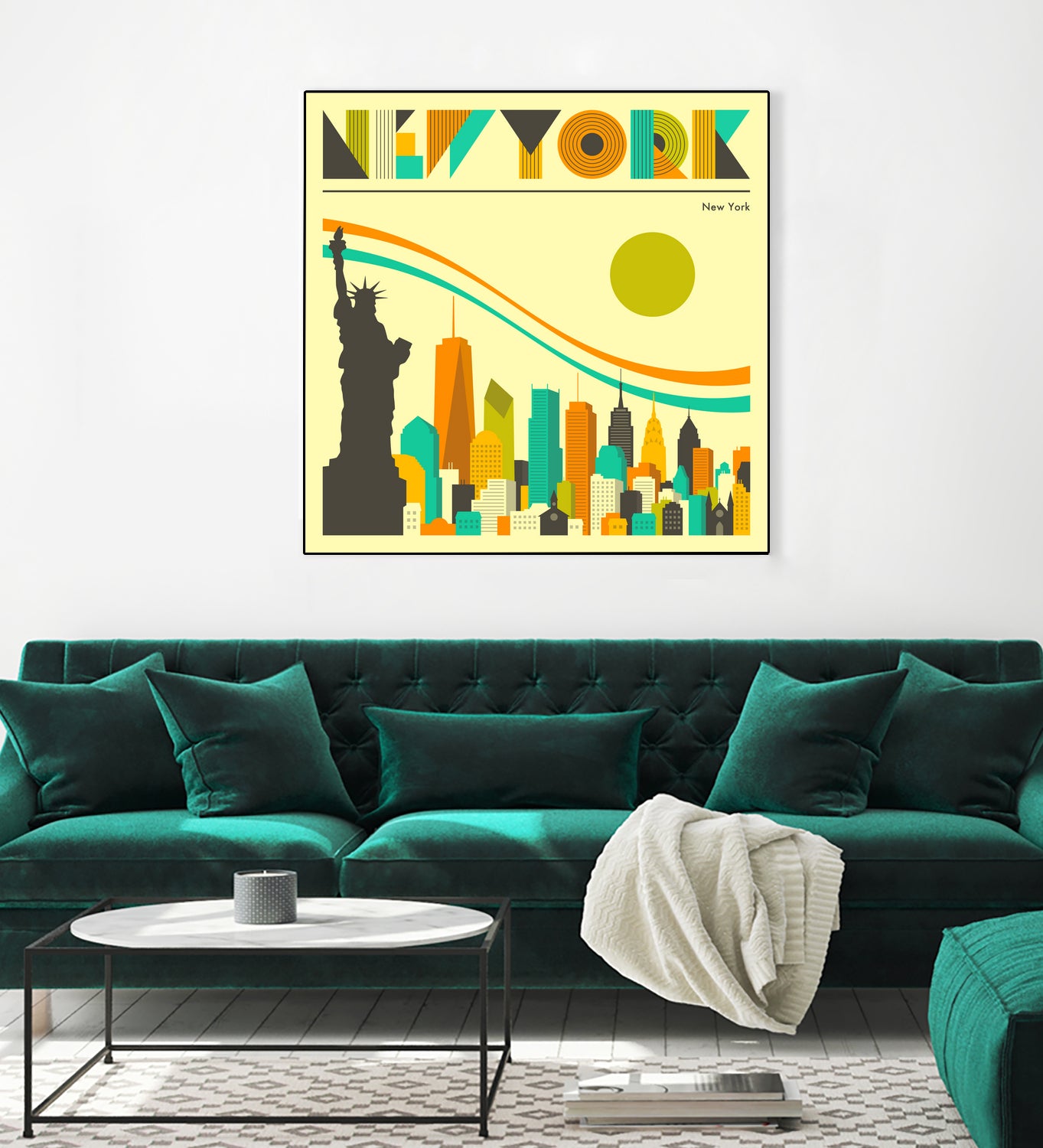 New York Skyline by Jazzberry Blue on GIANT ART - orange vector illustration