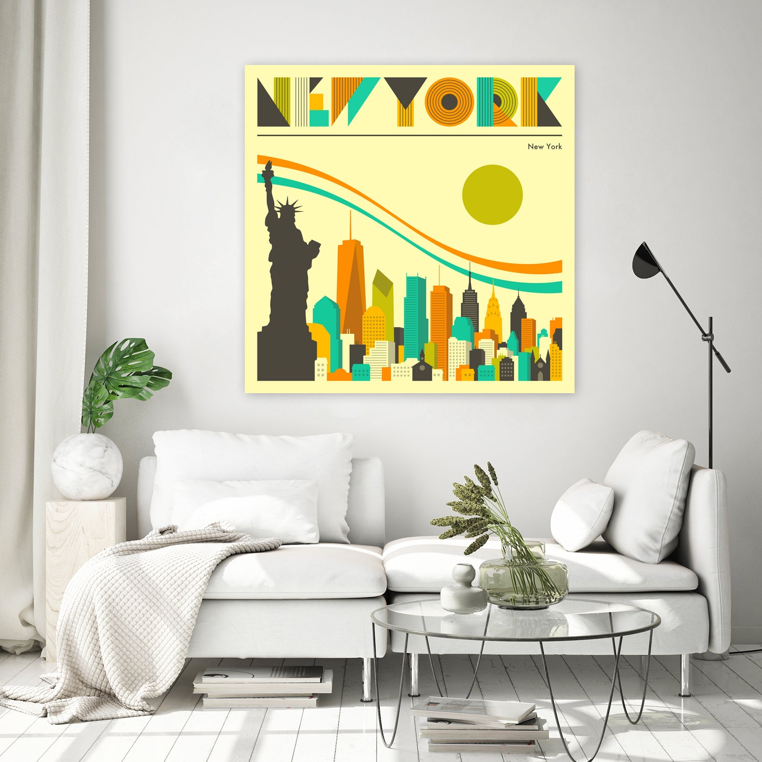 New York Skyline by Jazzberry Blue on GIANT ART - orange vector illustration
