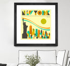 New York Skyline by Jazzberry Blue on GIANT ART - orange vector illustration