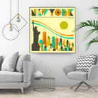 New York Skyline by Jazzberry Blue on GIANT ART - orange vector illustration