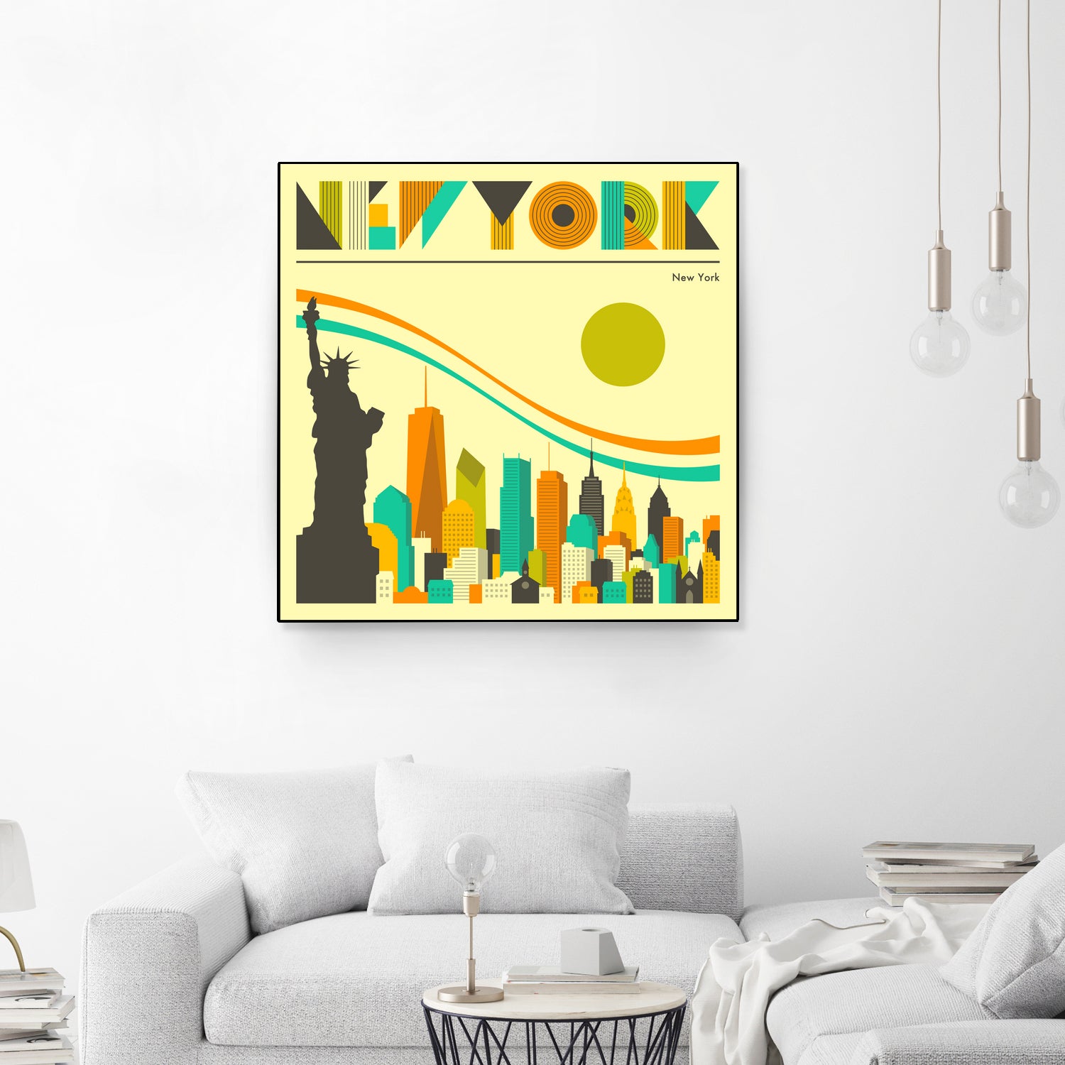 New York Skyline by Jazzberry Blue on GIANT ART - orange vector illustration