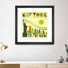 New York Skyline by Jazzberry Blue on GIANT ART - orange vector illustration