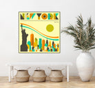 New York Skyline by Jazzberry Blue on GIANT ART - orange vector illustration