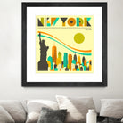 New York Skyline by Jazzberry Blue on GIANT ART - orange vector illustration