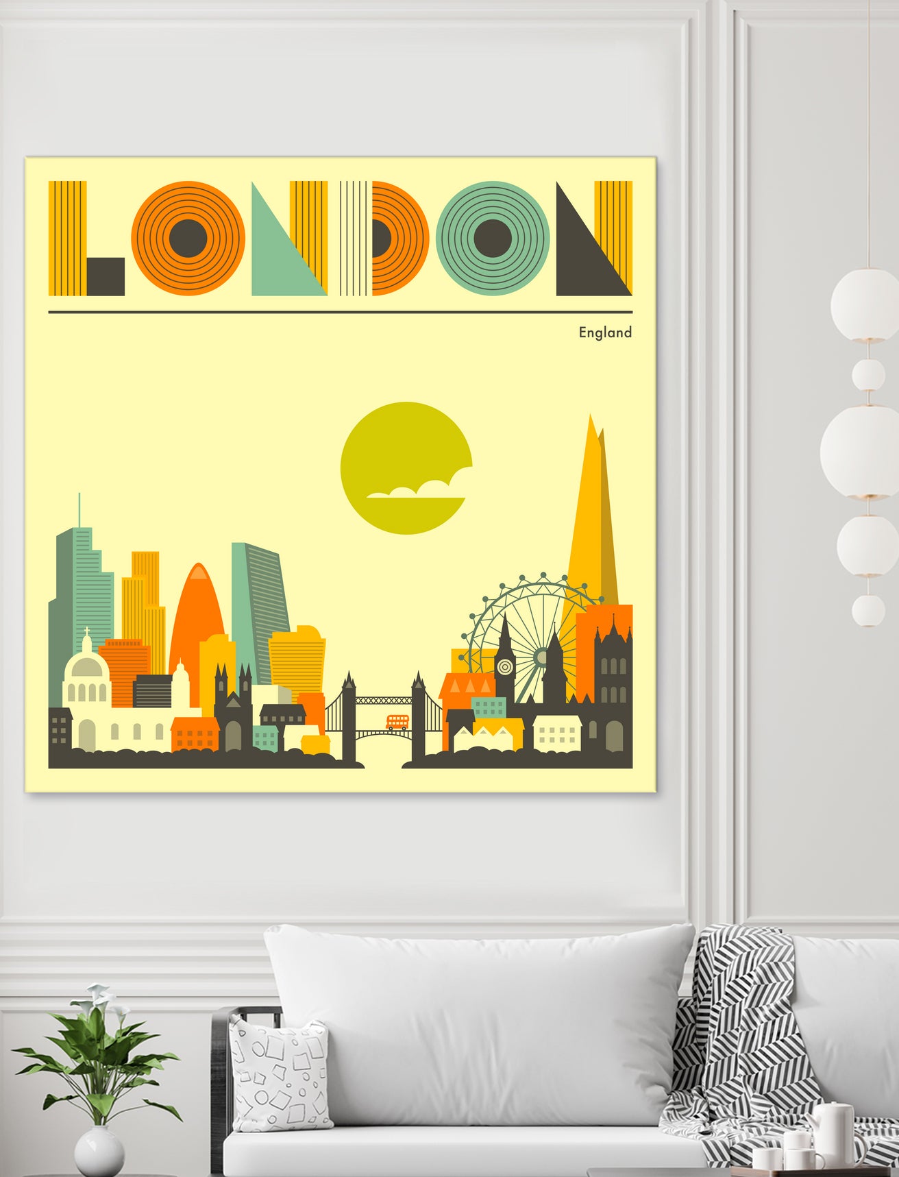 London Skyline by Jazzberry Blue on GIANT ART - yellow vector illustration