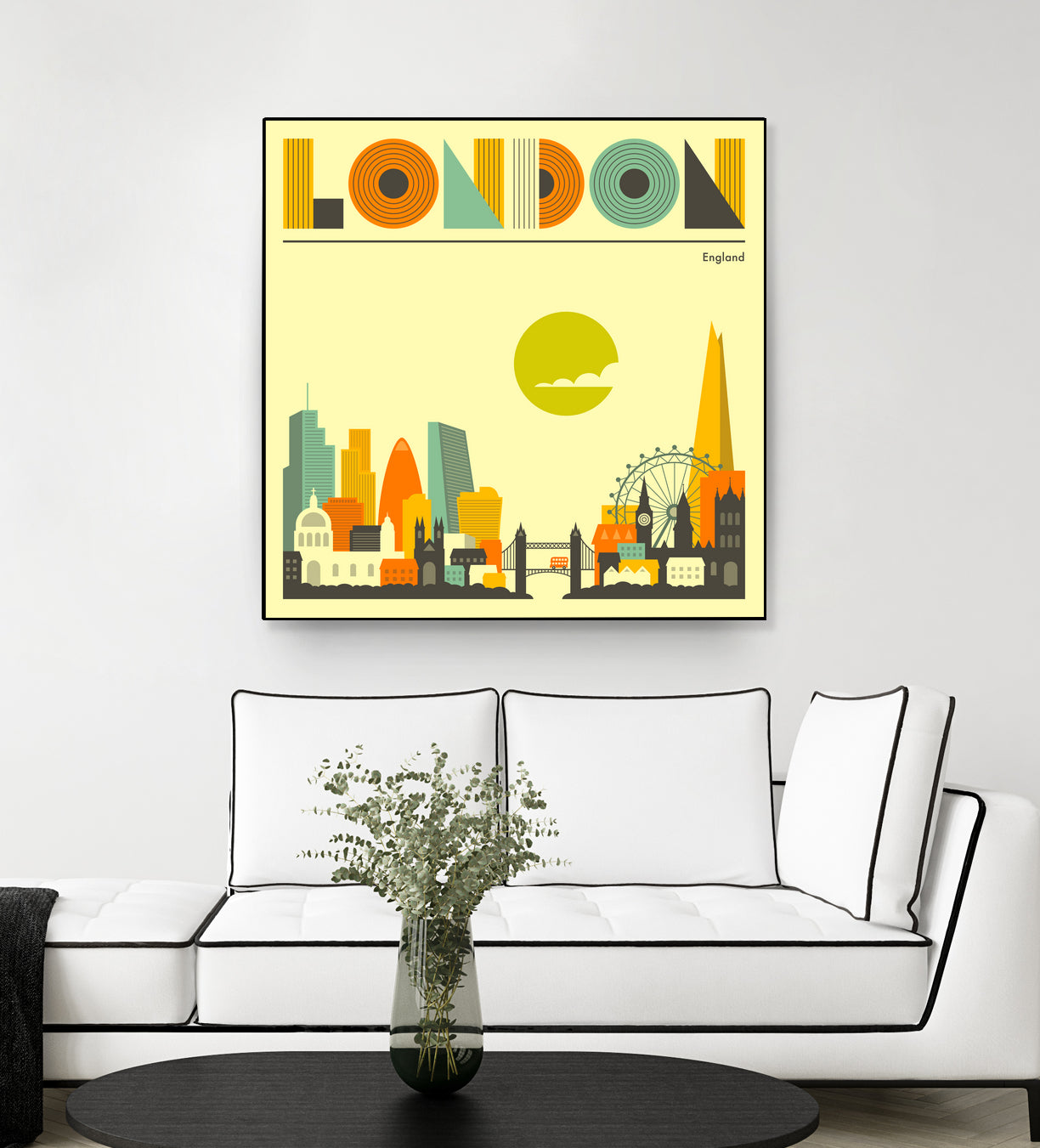 London Skyline by Jazzberry Blue on GIANT ART - yellow vector illustration