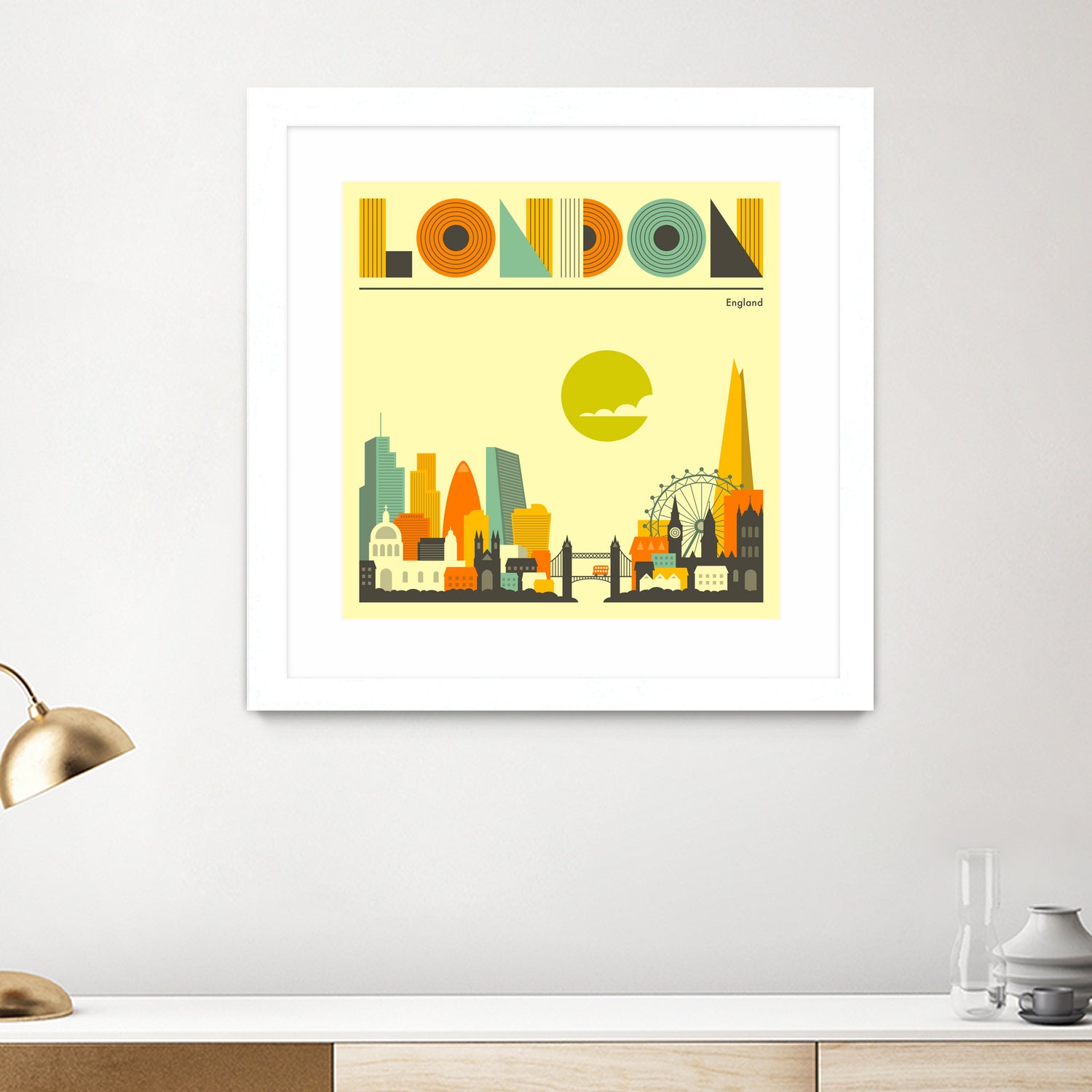 London Skyline by Jazzberry Blue on GIANT ART - yellow vector illustration