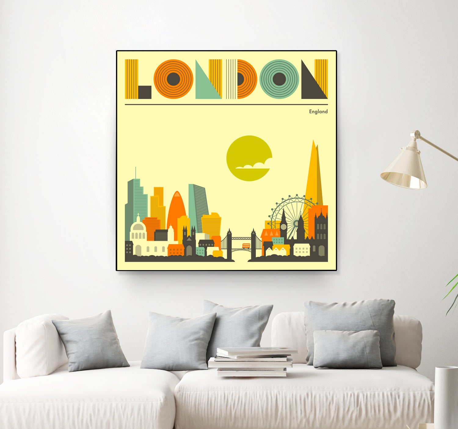 London Skyline by Jazzberry Blue on GIANT ART - yellow vector illustration