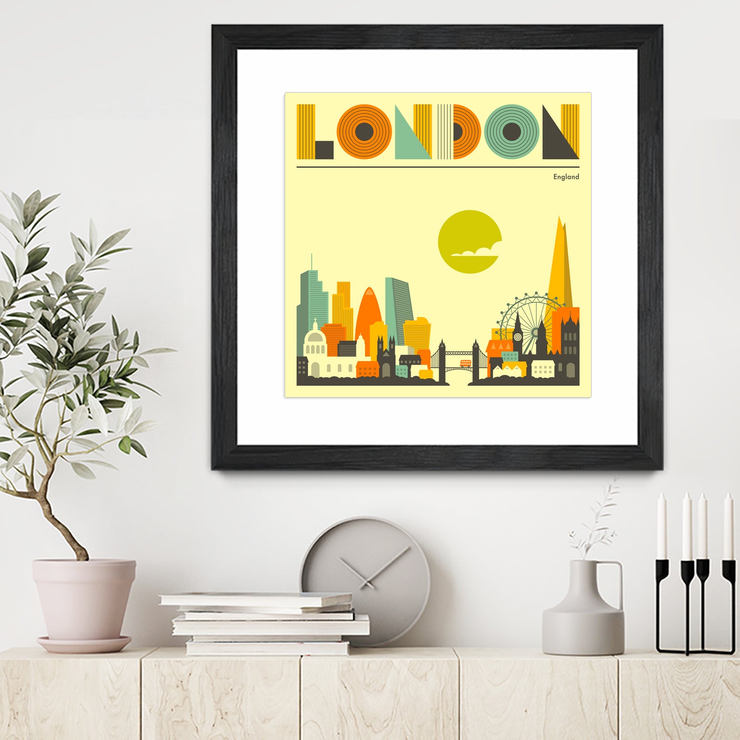 London Skyline by Jazzberry Blue on GIANT ART - yellow vector illustration