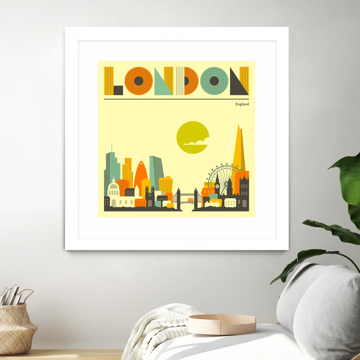 London Skyline by Jazzberry Blue on GIANT ART - yellow vector illustration