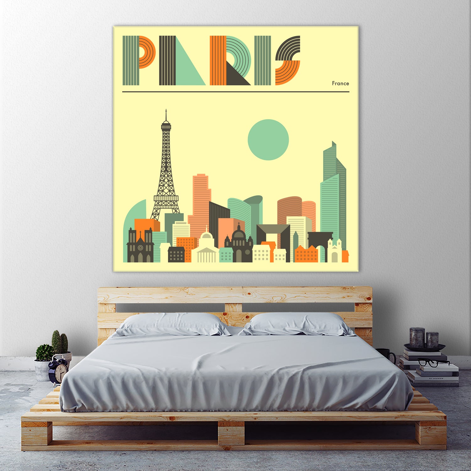 Paris Skyline by Jazzberry Blue on GIANT ART - pink vector illustration