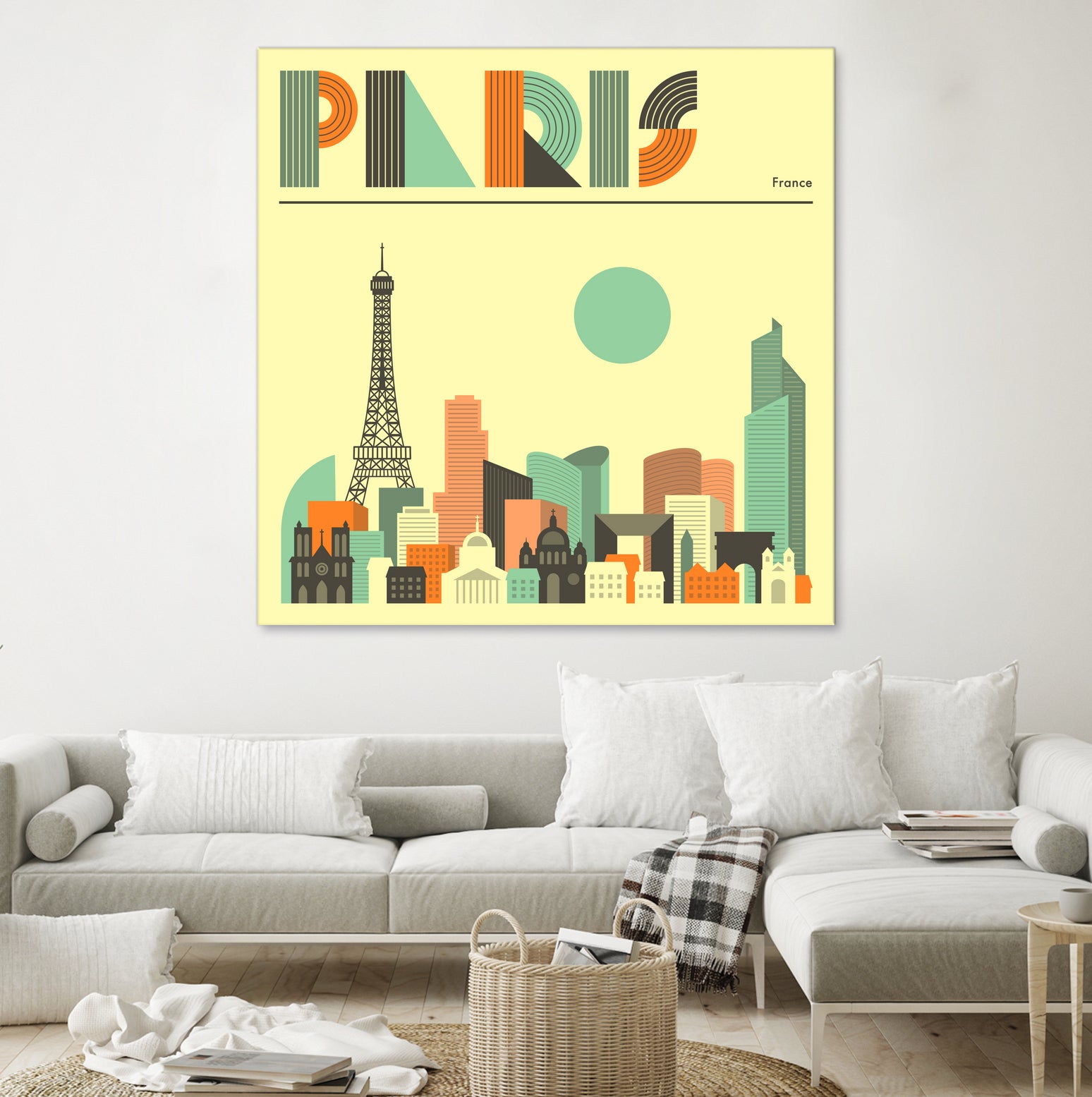 Paris Skyline by Jazzberry Blue on GIANT ART - pink vector illustration