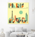 Paris Skyline by Jazzberry Blue on GIANT ART - pink vector illustration