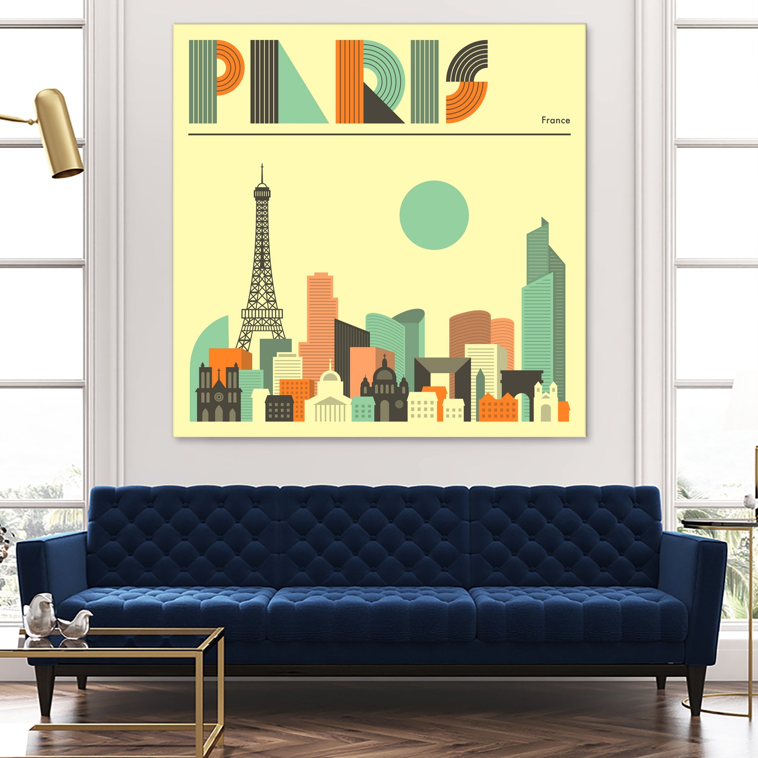 Paris Skyline by Jazzberry Blue on GIANT ART - pink vector illustration