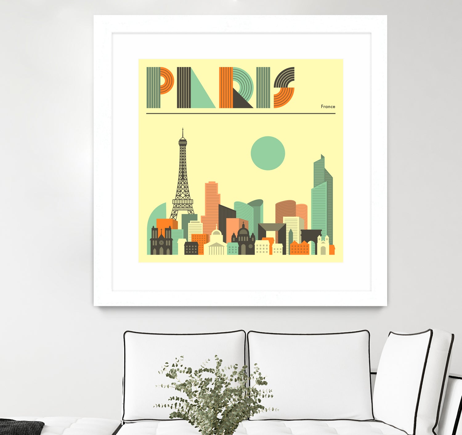 Paris Skyline by Jazzberry Blue on GIANT ART - pink vector illustration