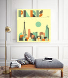 Paris Skyline by Jazzberry Blue on GIANT ART - pink vector illustration