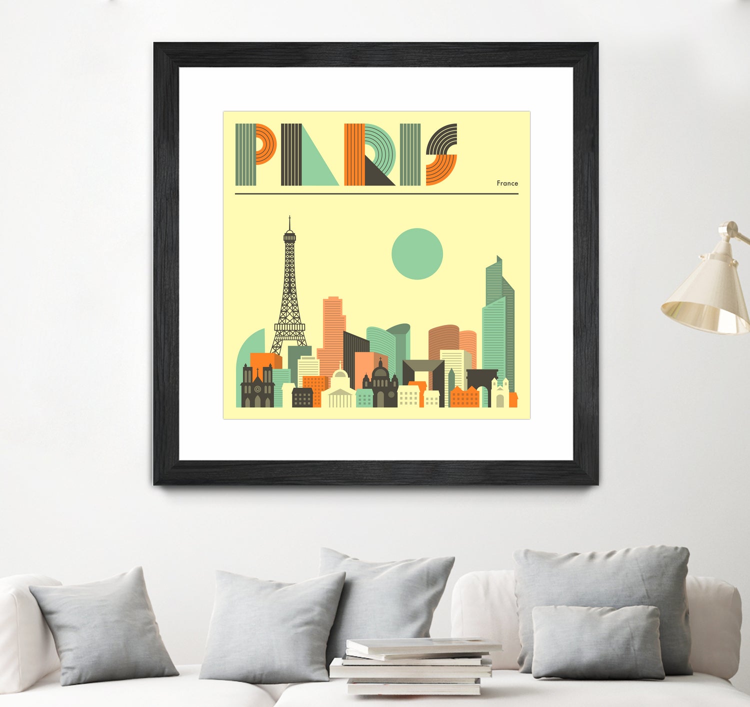 Paris Skyline by Jazzberry Blue on GIANT ART - pink vector illustration