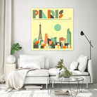 Paris Skyline by Jazzberry Blue on GIANT ART - pink vector illustration