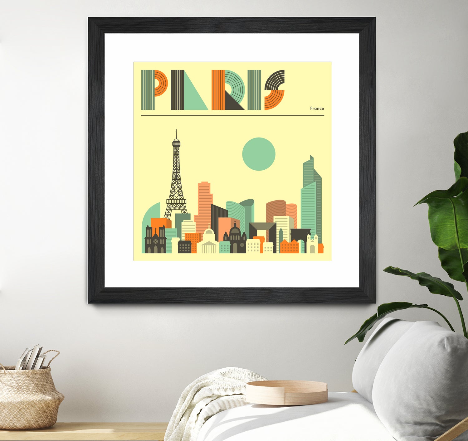 Paris Skyline by Jazzberry Blue on GIANT ART - pink vector illustration