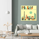 Paris Skyline by Jazzberry Blue on GIANT ART - pink vector illustration