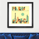 Paris Skyline by Jazzberry Blue on GIANT ART - pink vector illustration