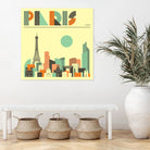 Paris Skyline by Jazzberry Blue on GIANT ART - pink vector illustration