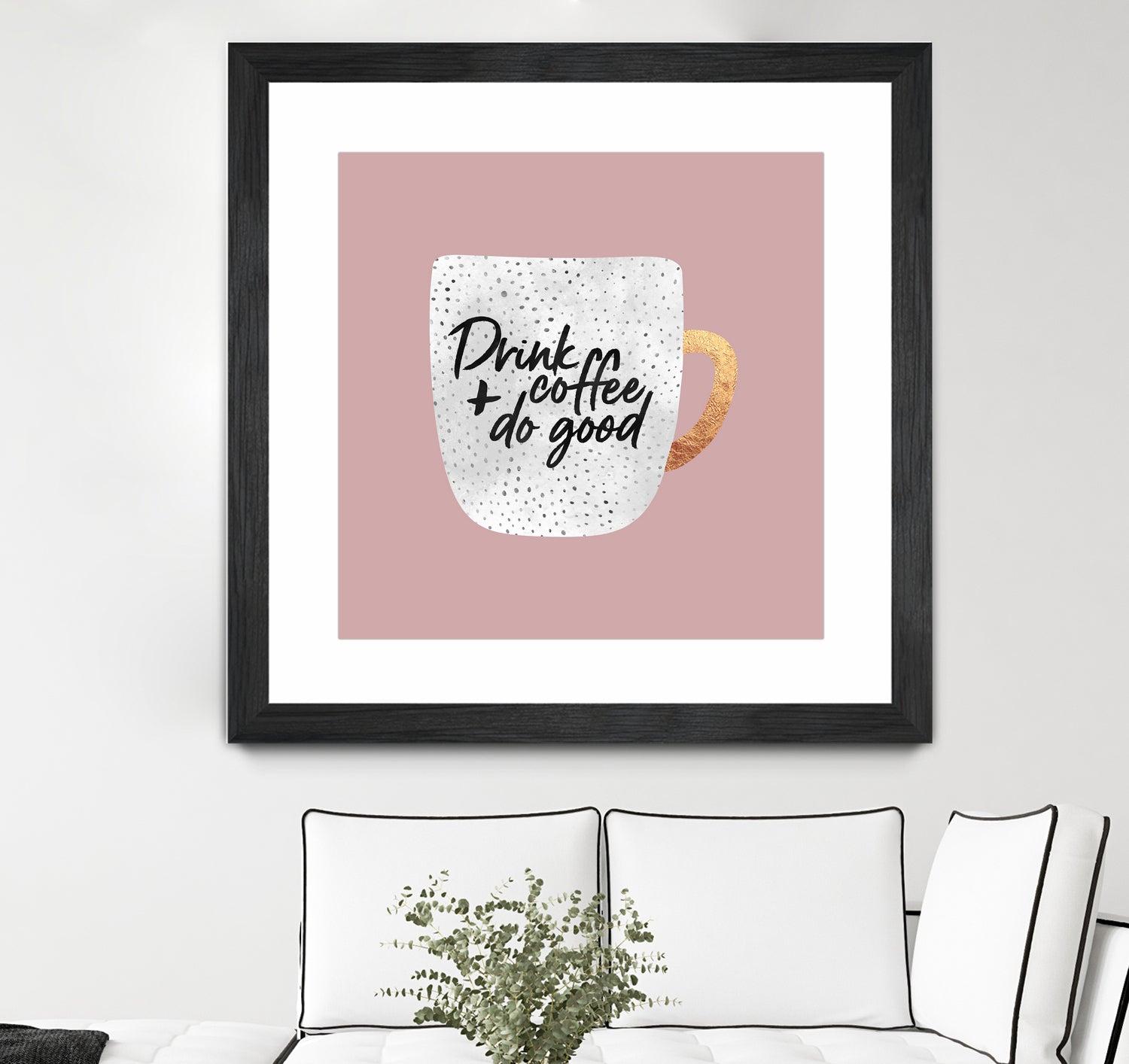 Drink coffee and do good 2 by Elisabeth Fredriksson on GIANT ART - pink digital painting